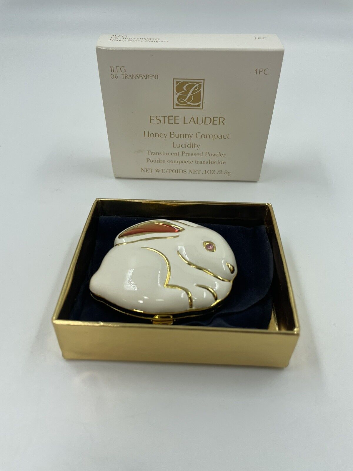 Vintage Estee Lauder Powder Compact Honey Bunny Enamel Translucent Lucidity New