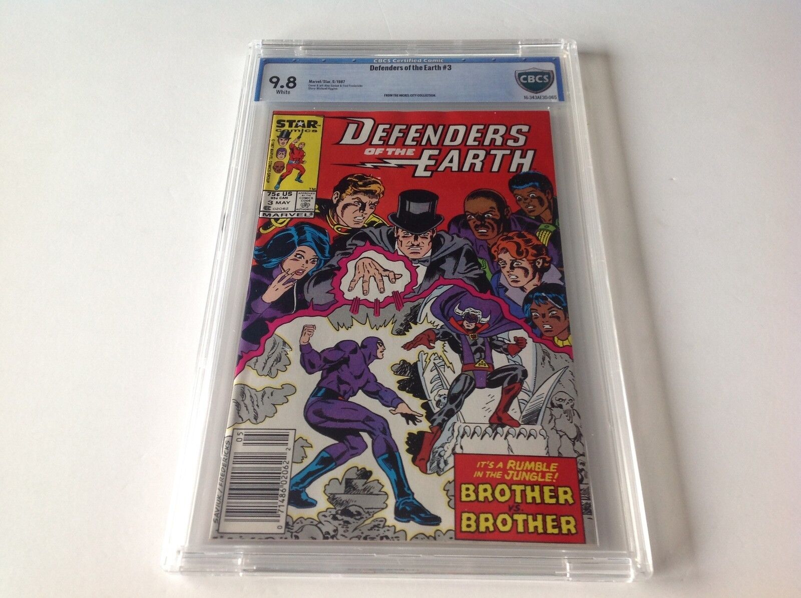 DEFENDERS OF THE EARTH 3 CBCS 9.8 WHITE NICKEL CITY PED MARVEL COMICS LIKE CGC