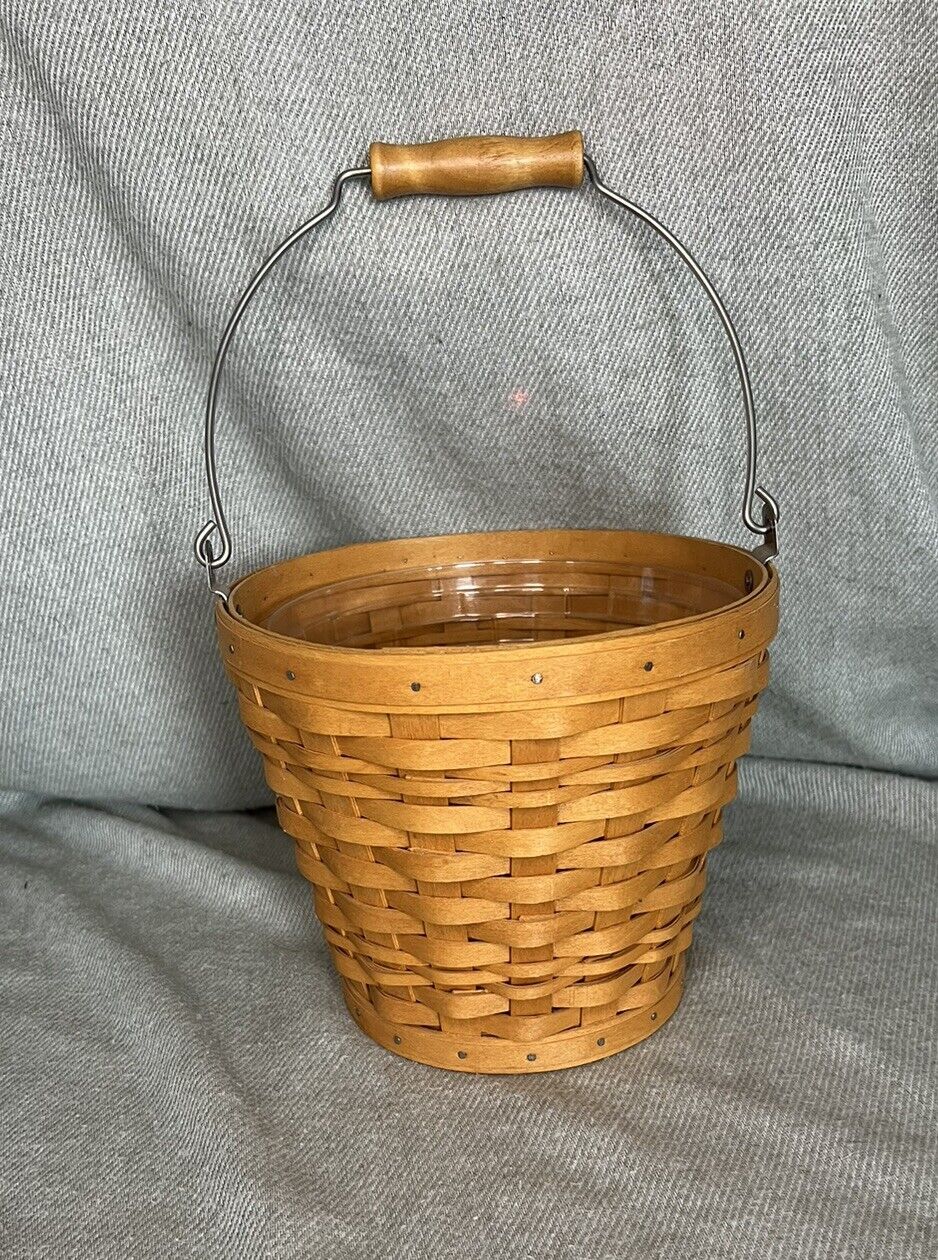 Longaberger Classic Autumn Pail Basket With Plastic Insert