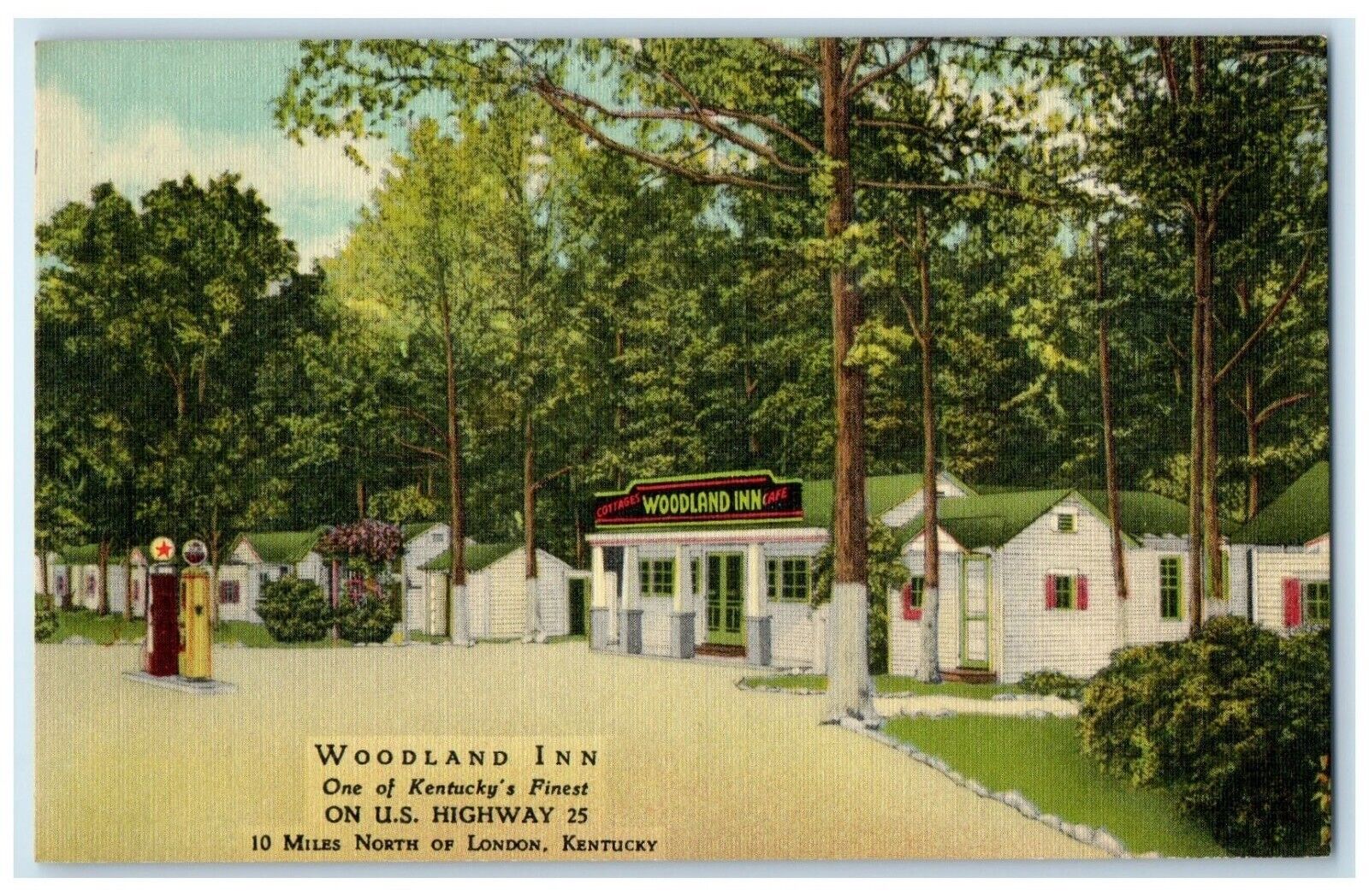 c1940\'s Woodland Inn Cottages Highway North London Kentucky KY Vintage Postcard