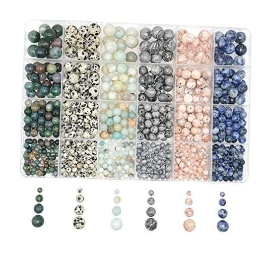 Natural Round Stone Beads About 720pcs Genuine Real 4/6/8/10mm mix-24 Color B