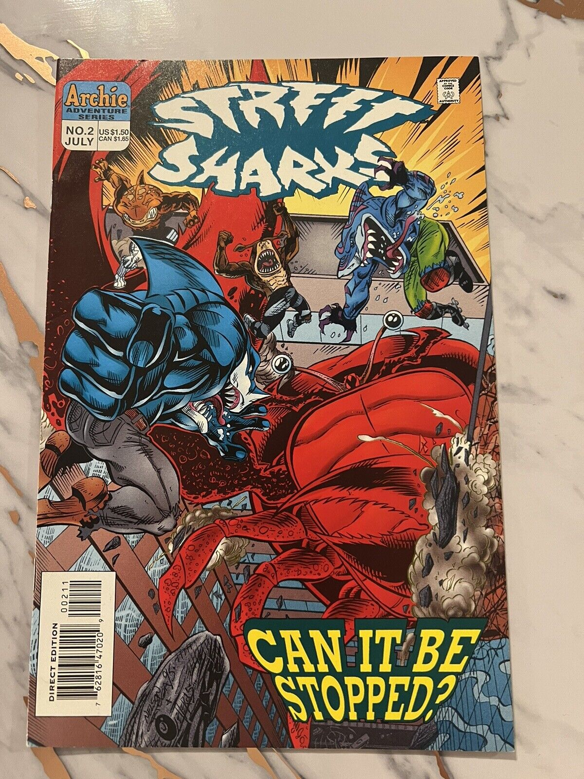 STREET SHARKS #2 Newsstand Variant : Archie 1996 Comic - Very Rare