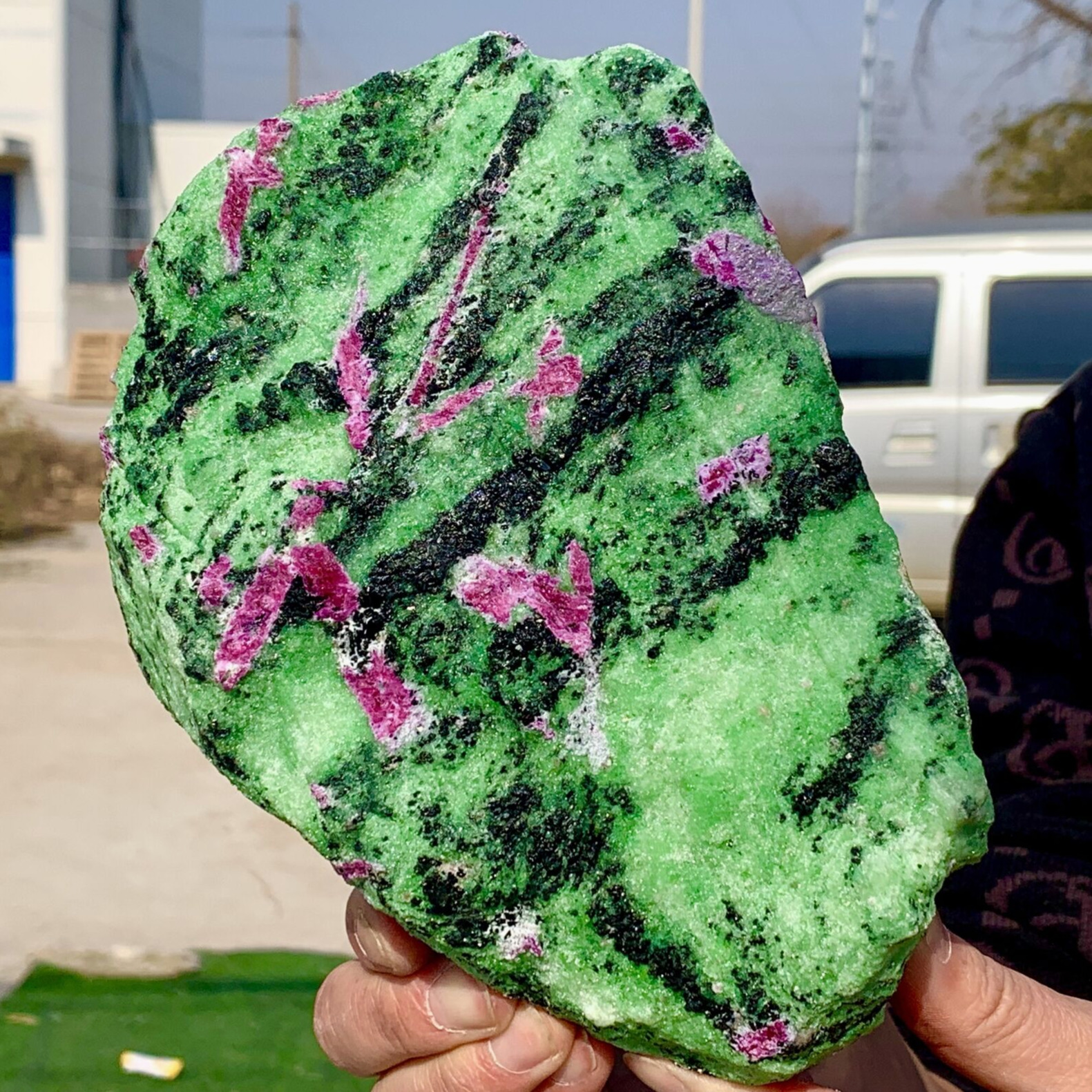 4.19LB Natural green Ruby zoisite (anylite) crystal Chakra Healing Energy