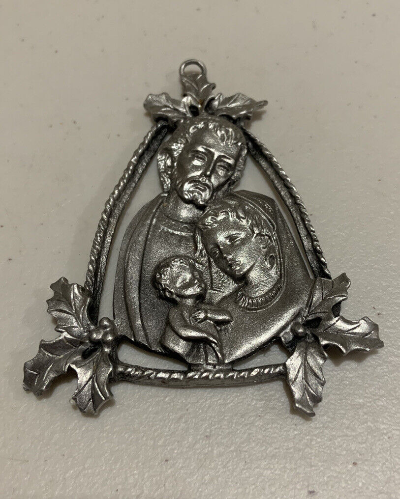Camco Pewter Holy Family Joseph Mary Baby Jesus Religious Ornament 3.25\