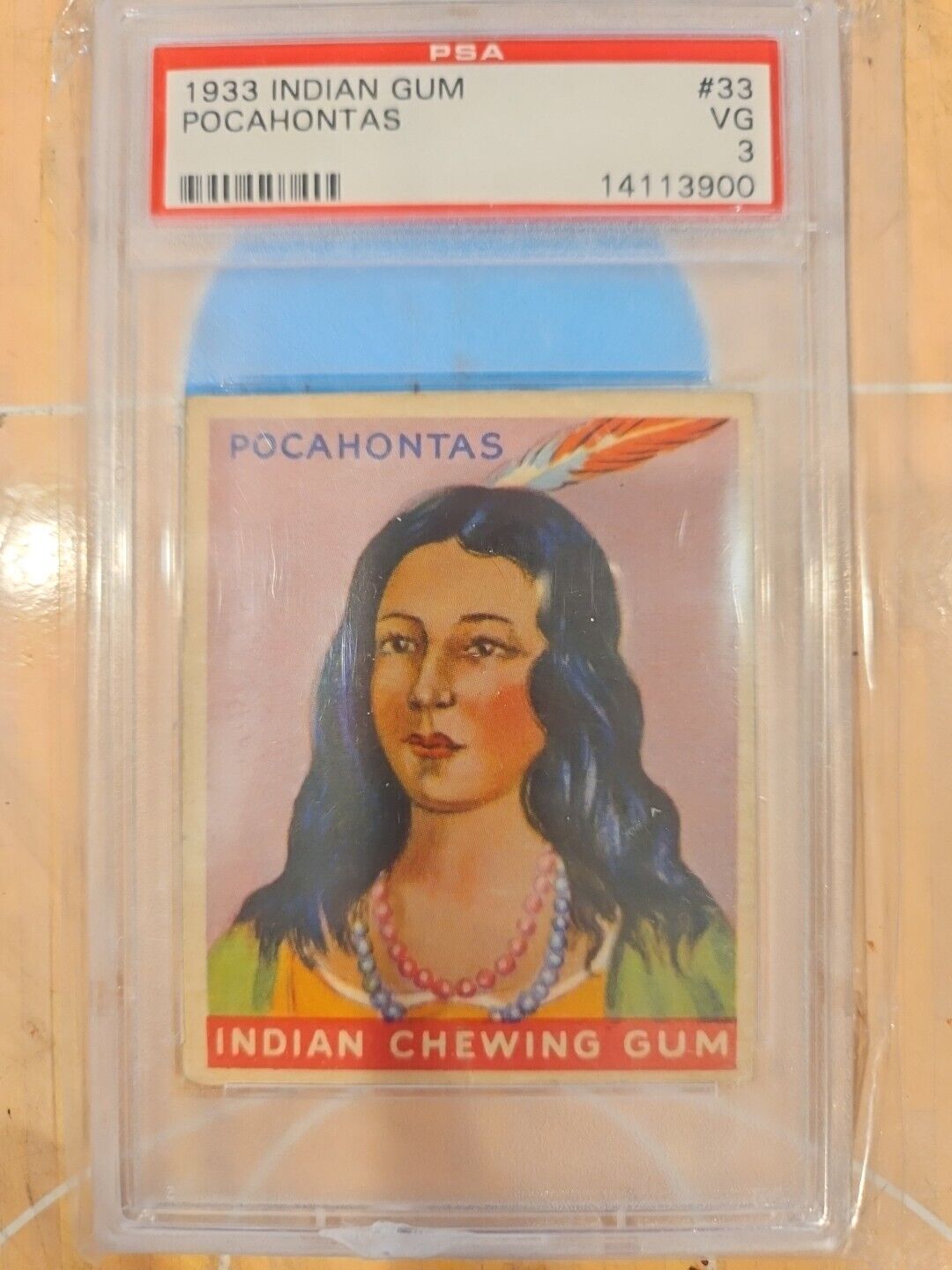 POCAHONTAS PSA 3 1933 GOUDEY INDIAN GUM #33 EX CARD
