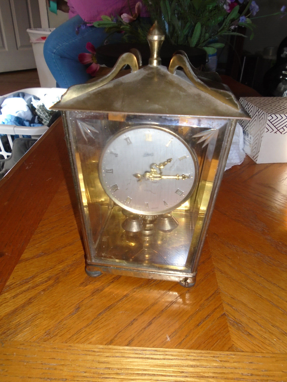 2 jewel Vintage Schatz 400 brass clock made in Germany