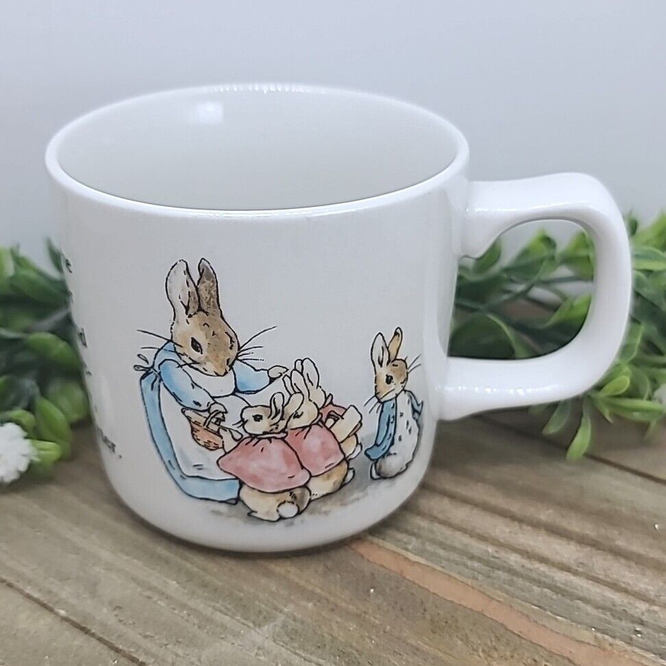 1991 Child Mug Cup Wedgwood Peter Rabbit Flopsy Mopsy Cotton Tail Beatrix Potter