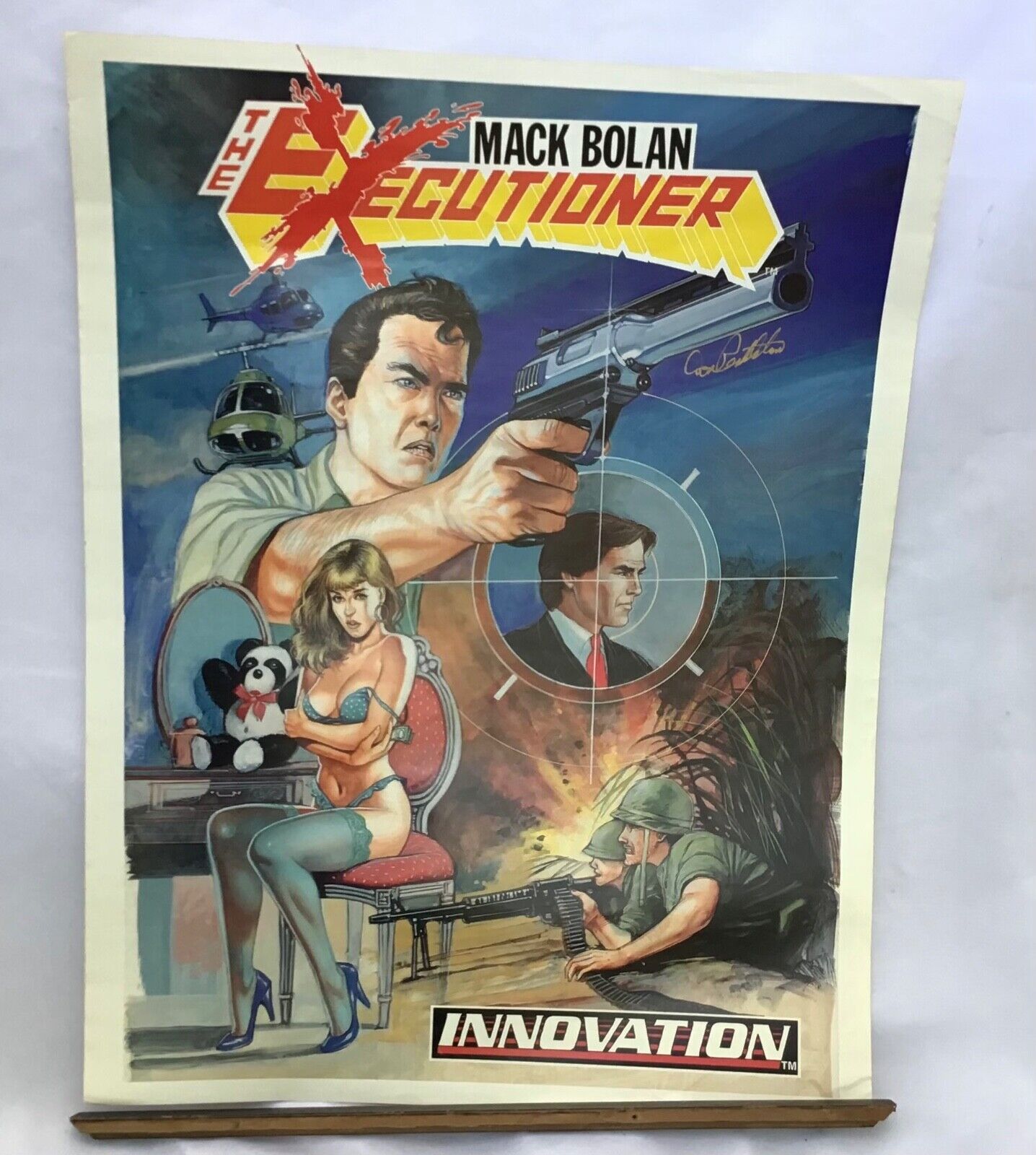 Unfolded Poster Mack Bolan The Executioner  22” x 17”  Innovation Comics