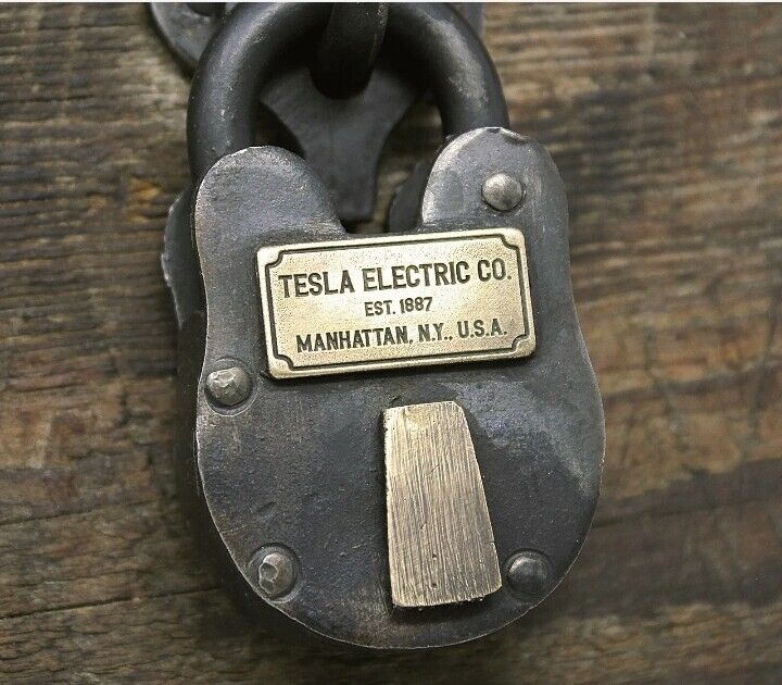 Tesla Electric Co New York Manhattan steam punk Antique Lock Movie Prop 4\