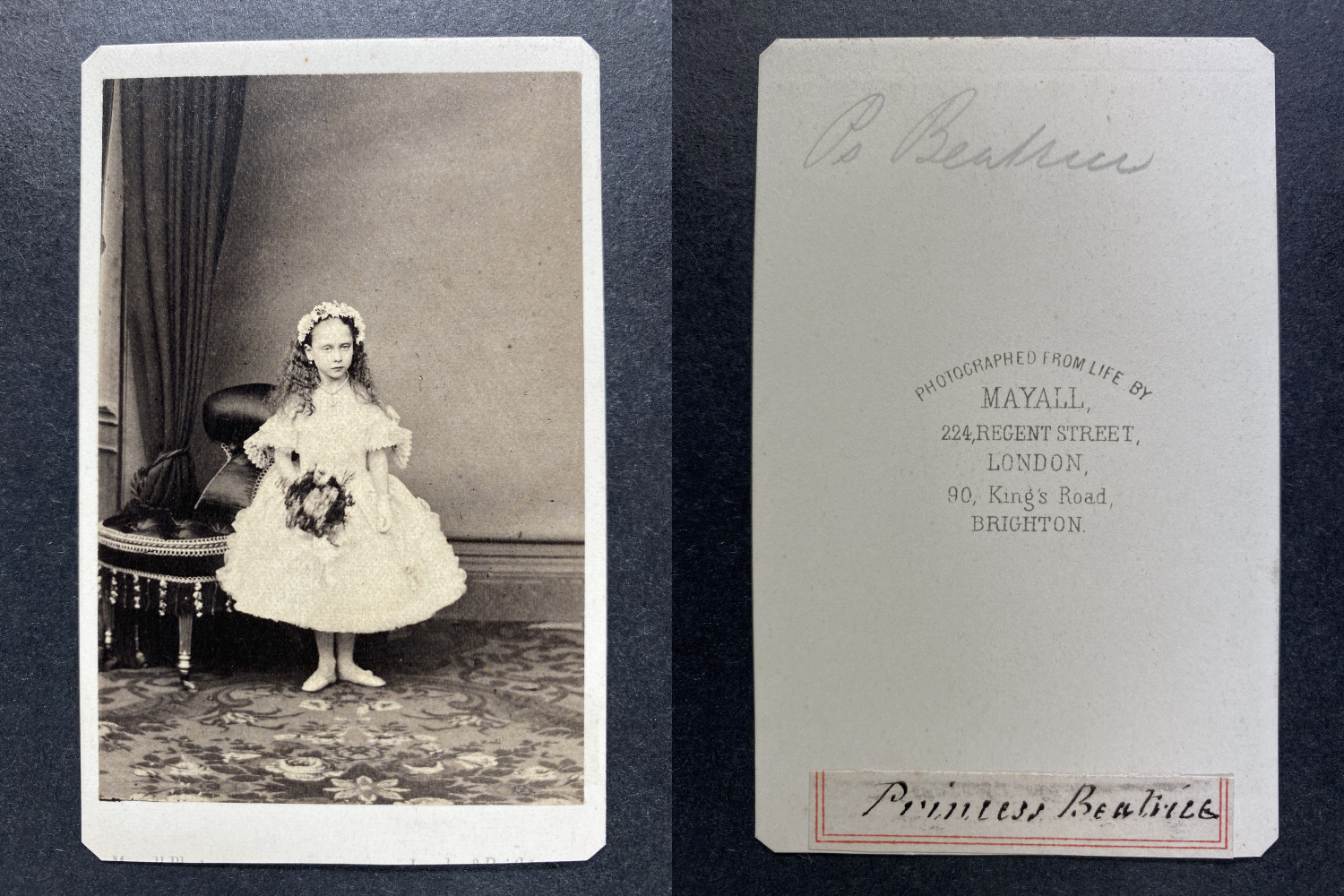 Mayall, London, Princess Beatrice, Wedding of Helena Vintage cdv albumen print.