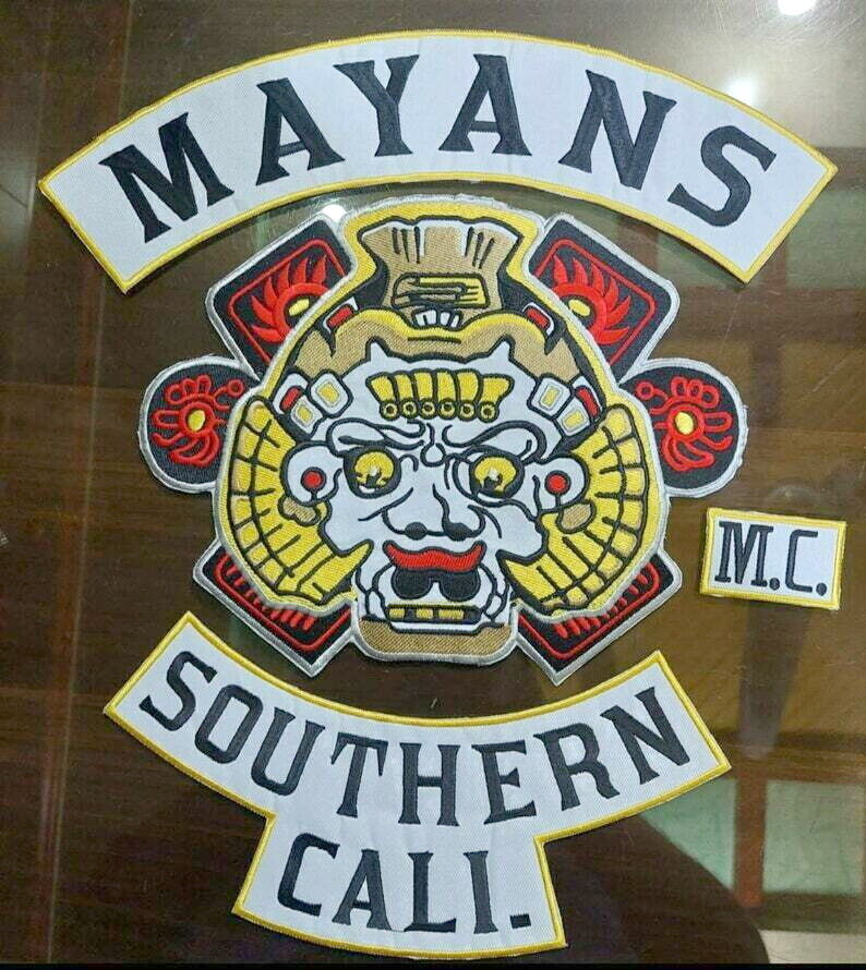 Mayans Southern Cali MC 35 cm iron on embroidered set