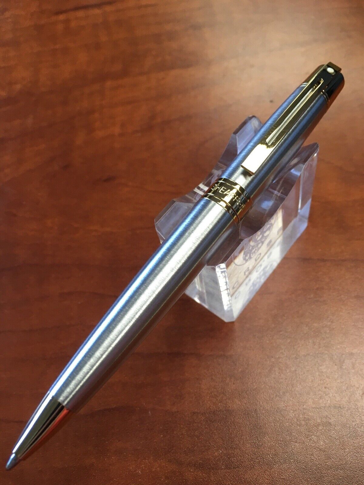 Sheaffer 300 Brushed Chrome with Gold Tone Ballpoint Pen