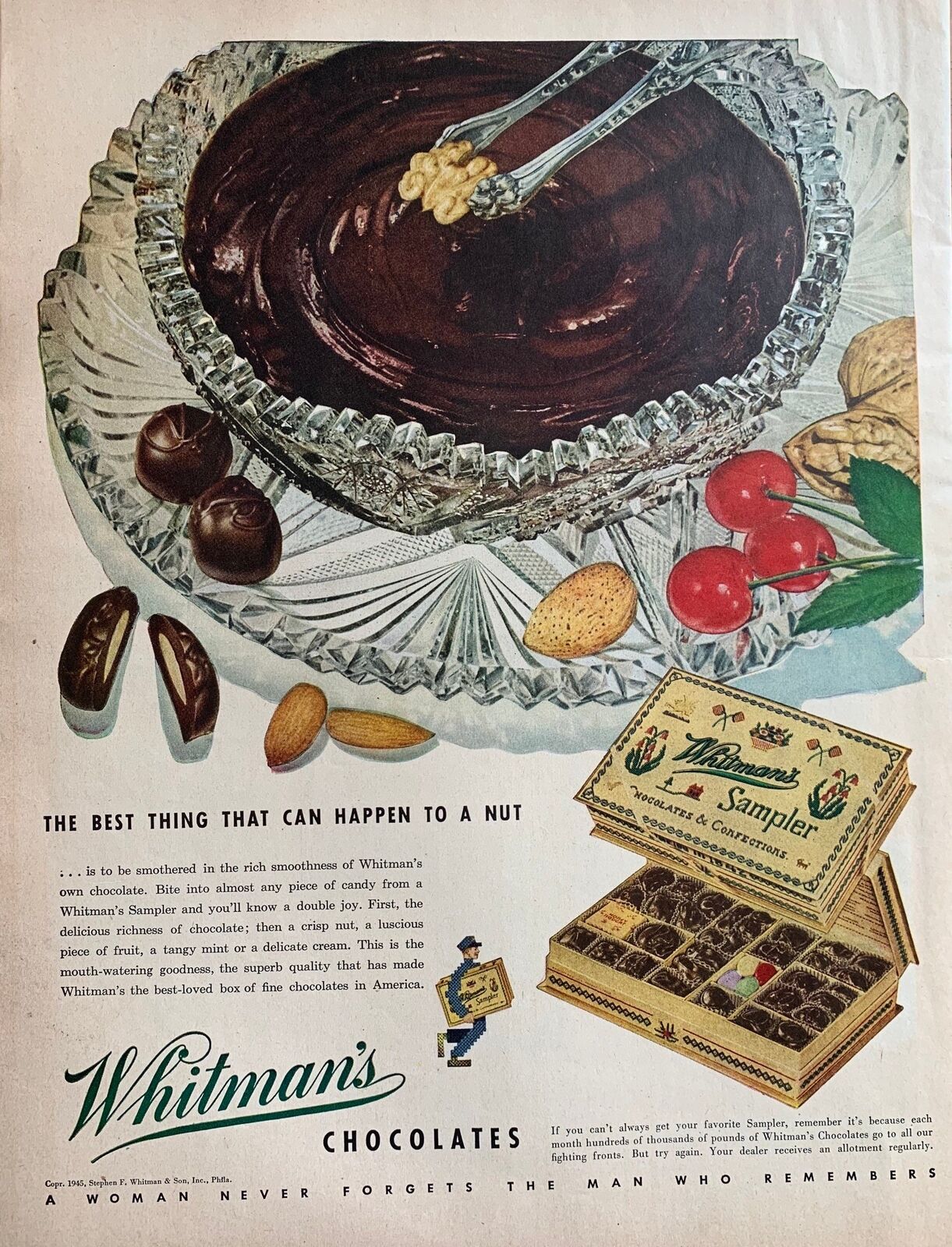 Vintage 1945 Whitman’s Chocolates Ad