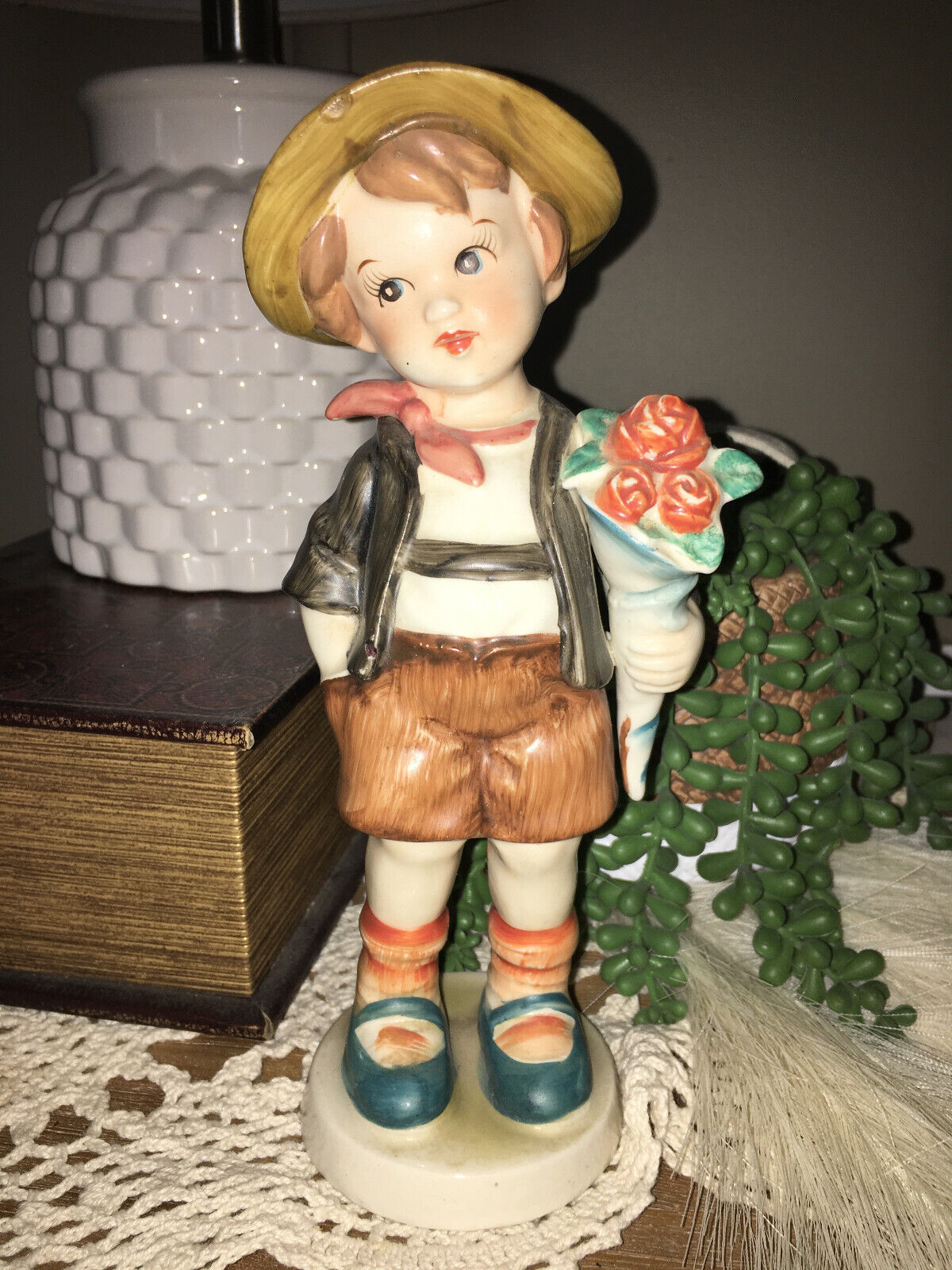 VTG. 1960 Porcelain Little Boy Figurine 8\