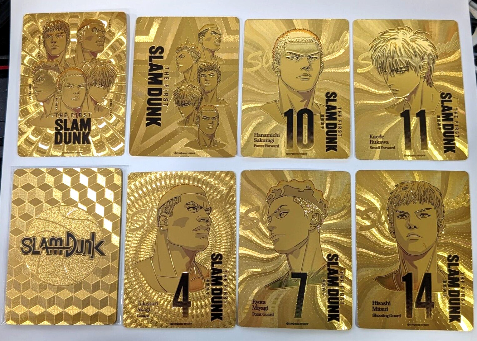 The First Slam Dunk Movie Anime set of 7 Shiny Gold Foil Visual Collectable Card