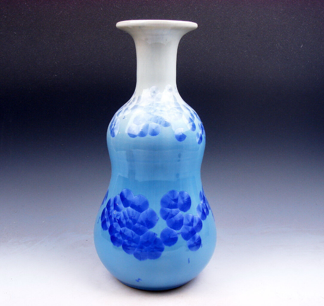 10.75 Inches Chinese Crystalline Glazed Heavy Porcelain Gourd Vase #06061707