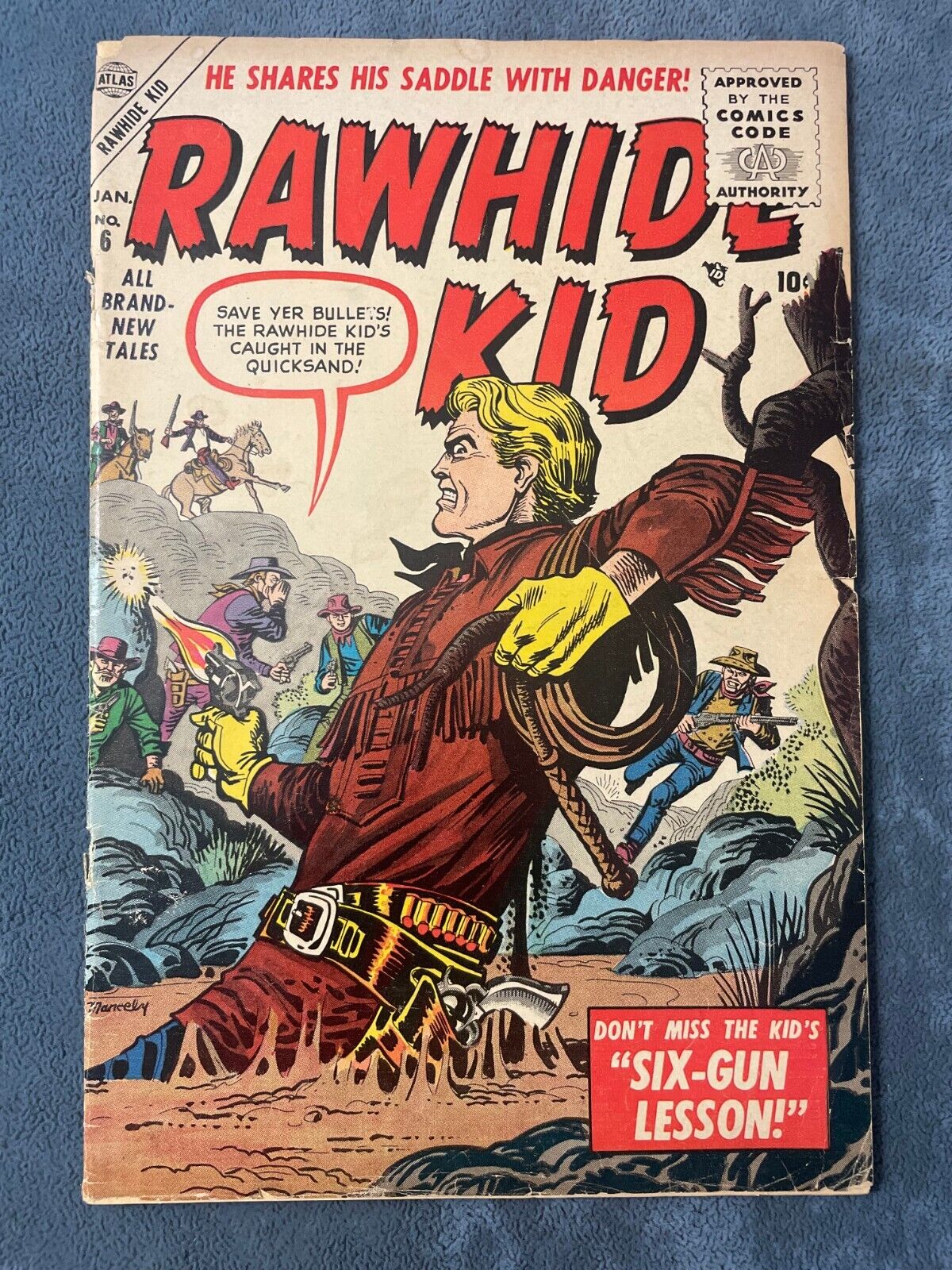 Rawhide Kid #6 1956 Atlas Marvel Comic Book Western Stan Lee Joe Maneely GD+