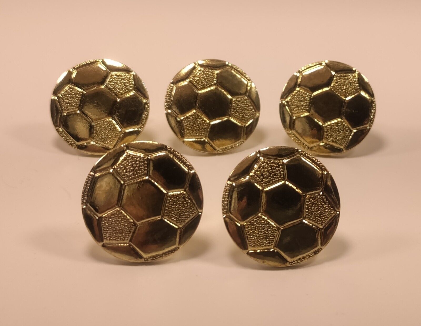 Pack of 5 Soccer Ball Gold Tone Hat Lapel Pin Letterman Award 