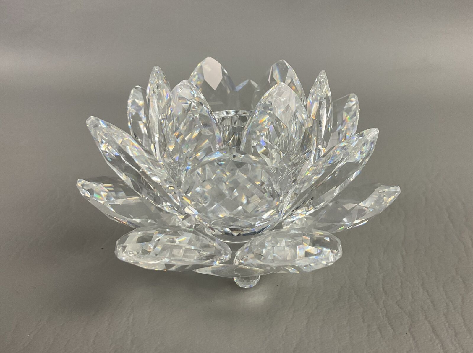 Vintage Swarovski Crystal WATER LILY / LOTUS Candle Holder 4