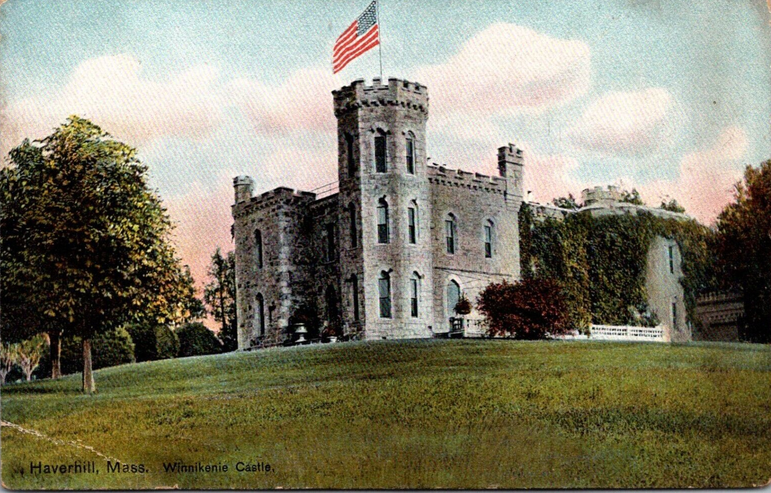 Haverhill Massachusetts Postcard Winnikenie Castle 1910 UD
