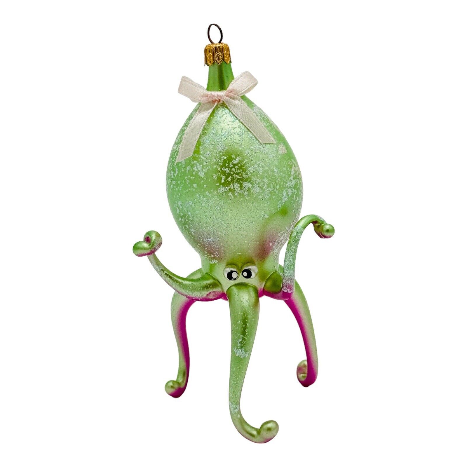 Soffieria De Carlini Italian Octopus Squid Glass Ornament 6” Green Purple RARE