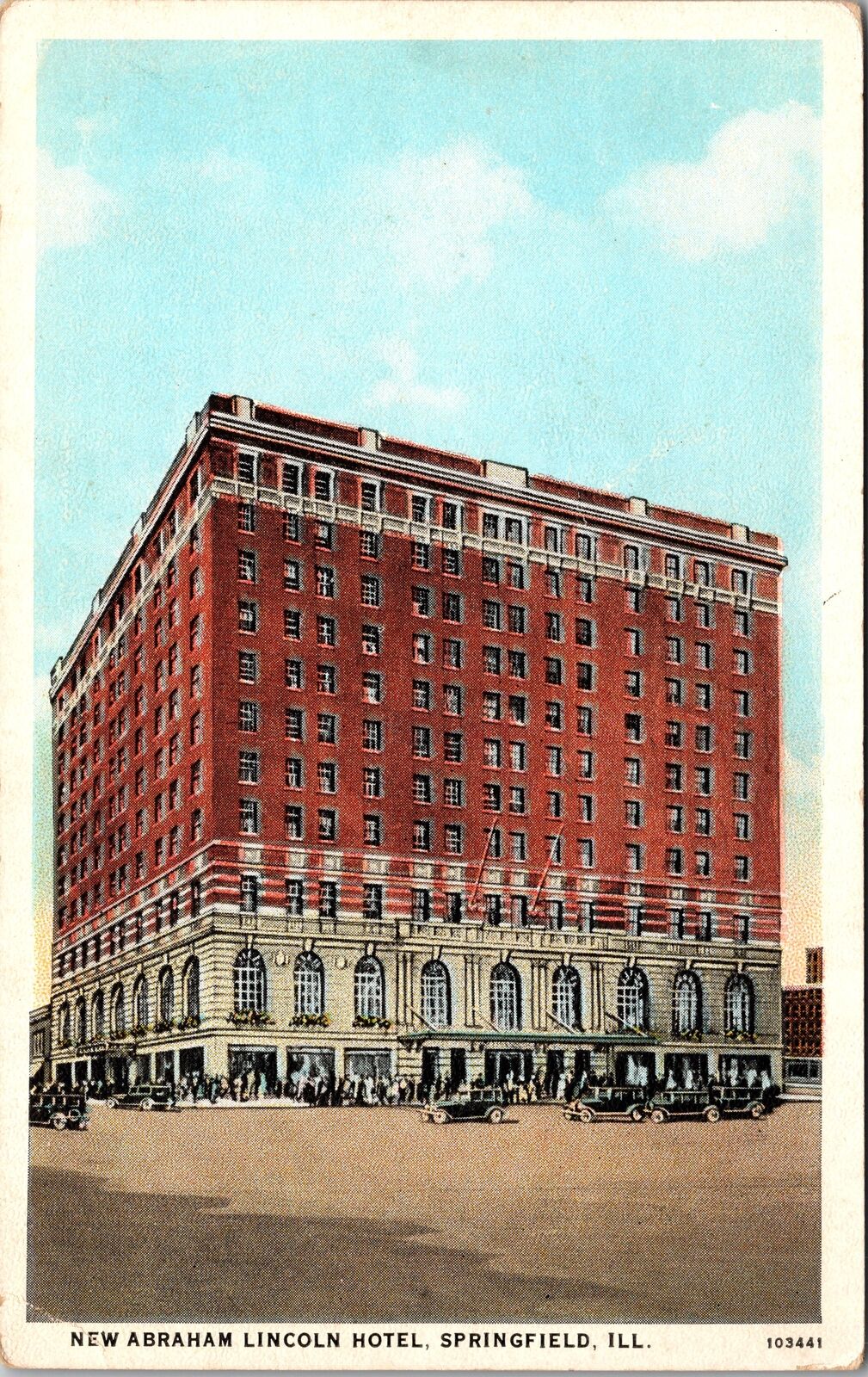 Springfield IL-Illinois, New Abraham Lincoln Hotel, Vintage Postcard