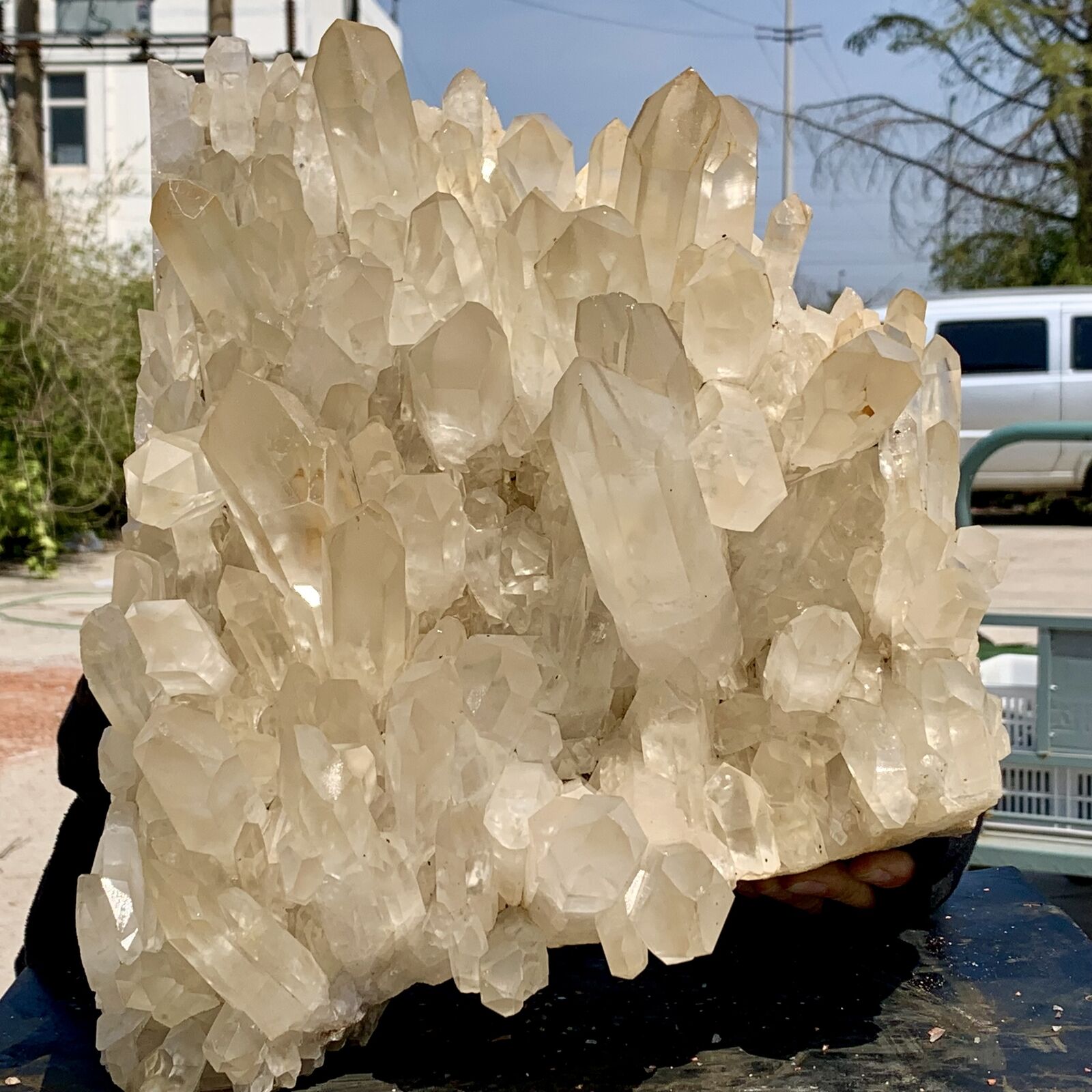 35.59LB Natural Large Himalayan quartz cluster white crystal ore Earth specimen