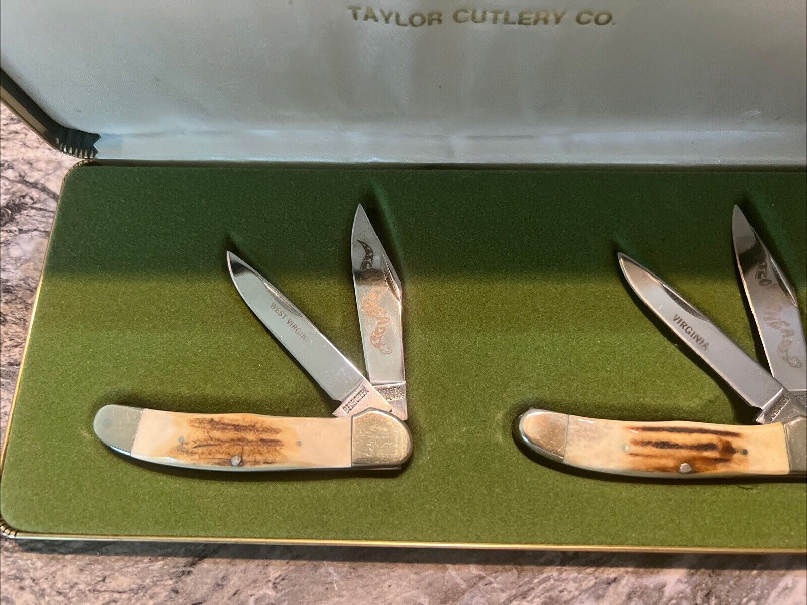 Taylor Cutlery 2 Knife Set West Virginia & Virginia, 1979 RARE ONS.1 Of 600. B