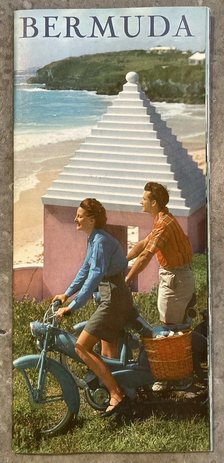 Vintage Mid Century 1950s Bermuda Travel Brochure Map Sights Retro