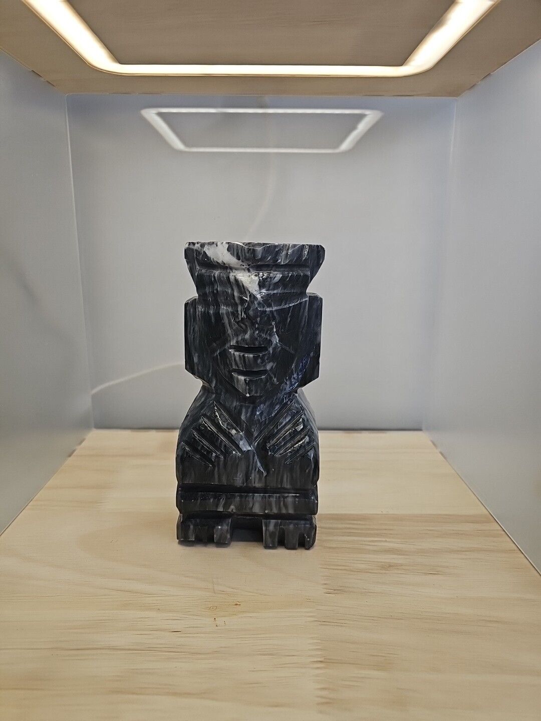 Carved Onyx Stone Aztec Mayan Tiki Sculpture 7in Tall 4lbs