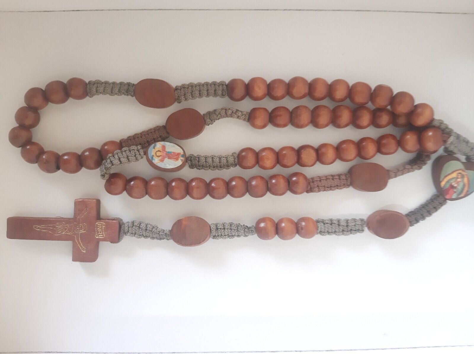 Zambian antique handcrafted wooden rosary