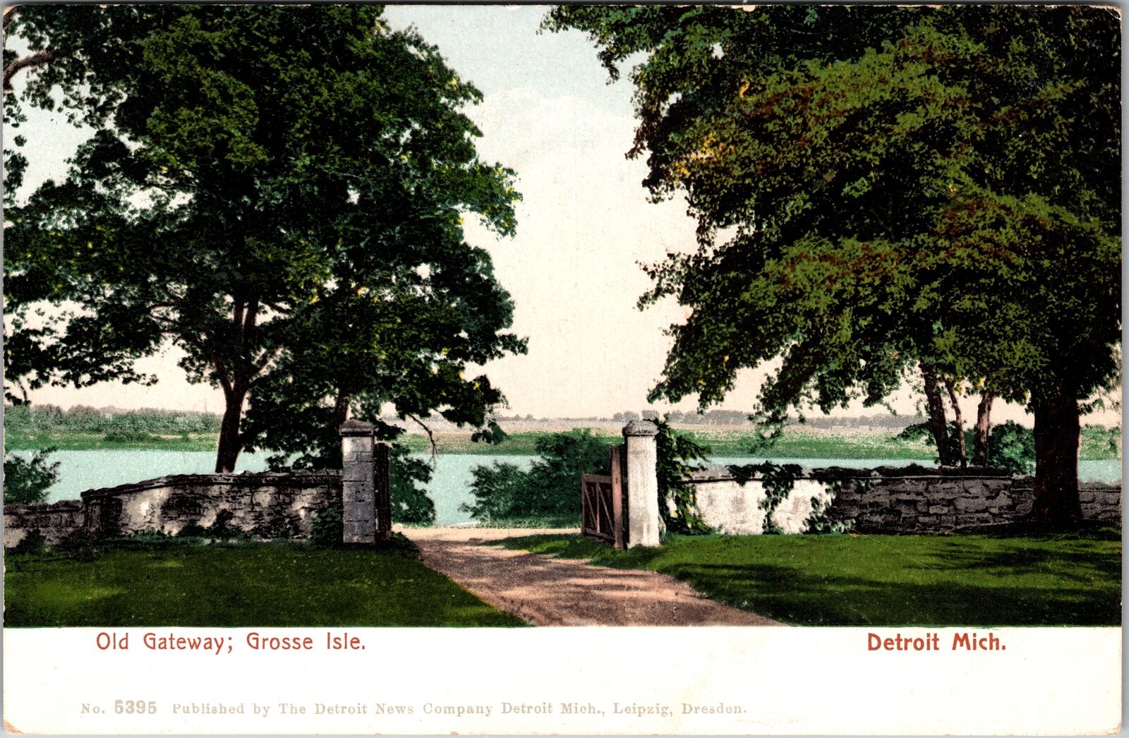 Detroit MI-Michigan, Old Gateway, Grosse Isle Vintage Souvenir Postcard