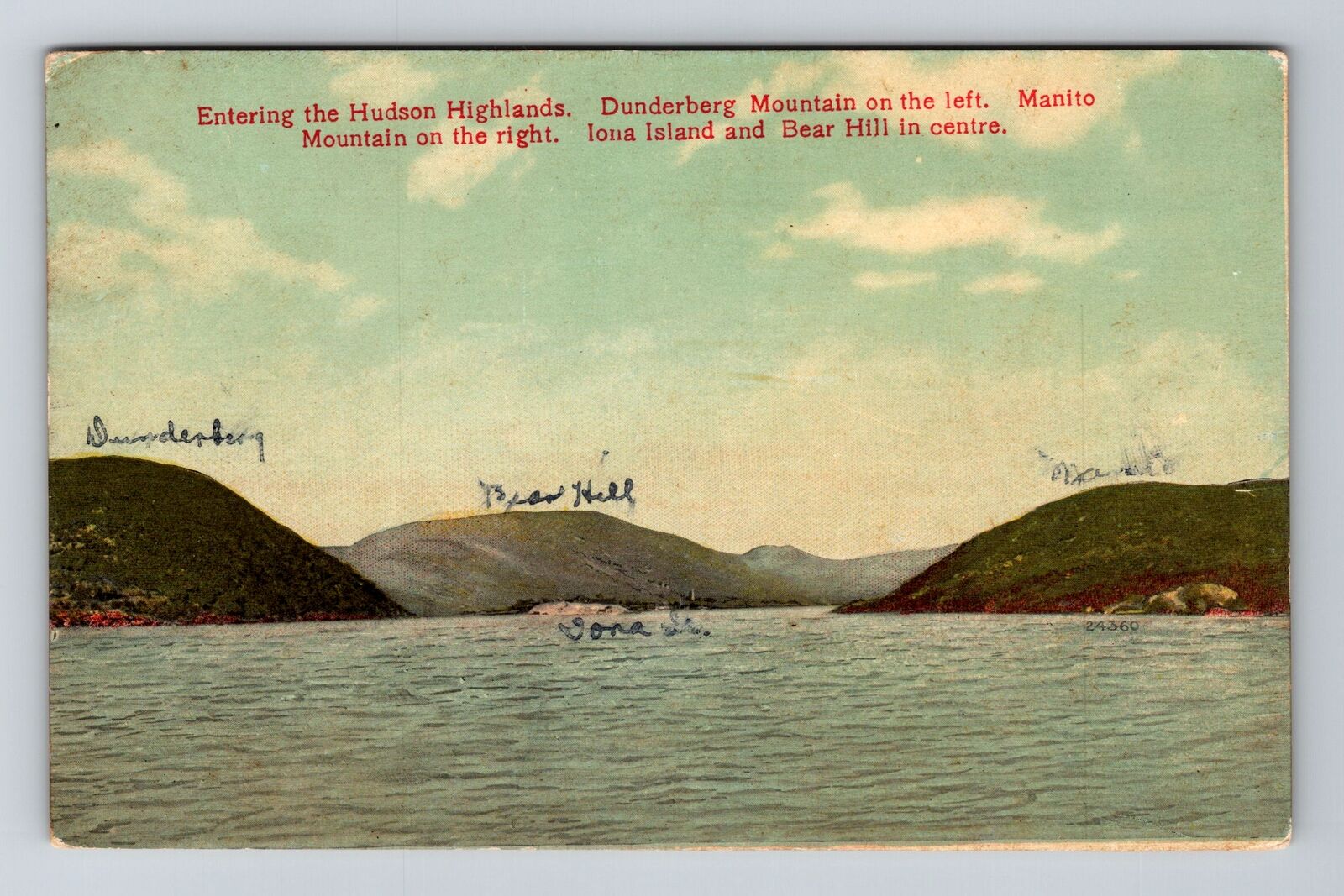 Hudson Highlands NY-New York, Entering The Hudson Highlands Vintage Postcard