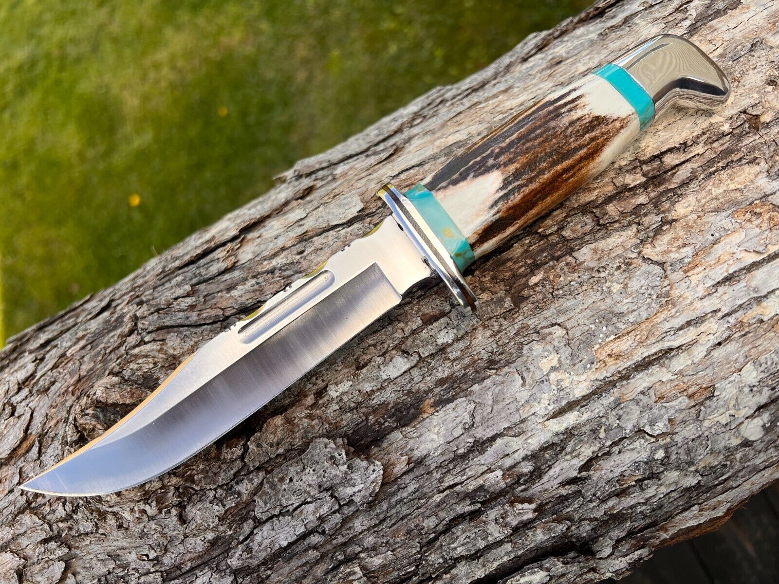 BUCK 119 CUSTOM LEROY REMER SAMBAR STAG FIXED BLADE KNIFE KNIVES SHEATH