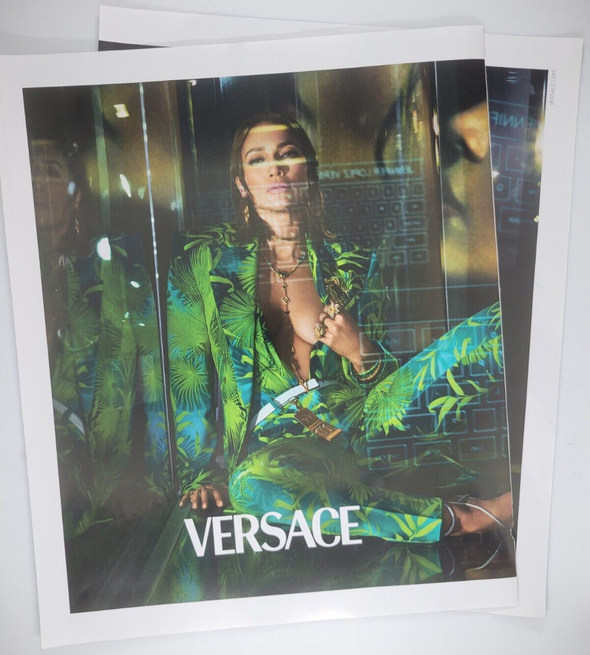 Jennifer Lopez JLo Versace Women\'s Clothing Dresses 2-Page 2020 Vogue Ad 16x11\
