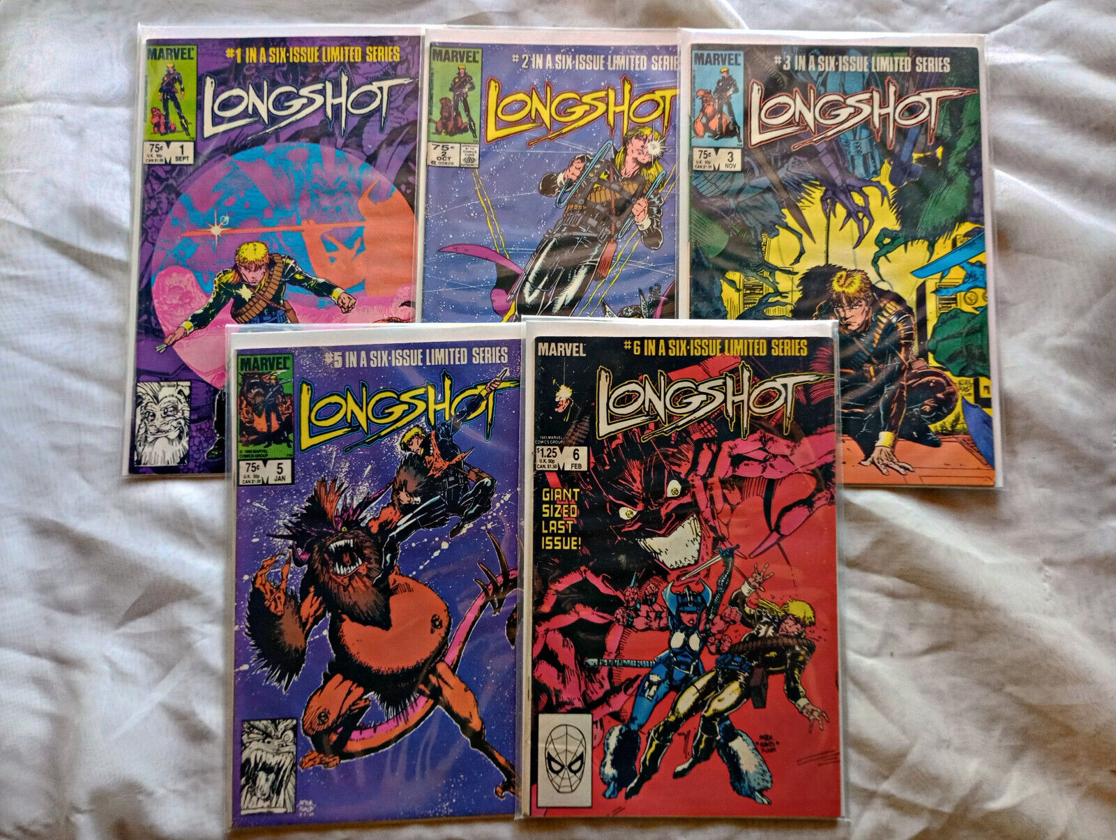Longshot #1-3,5-6 Marvel Comics, 1985