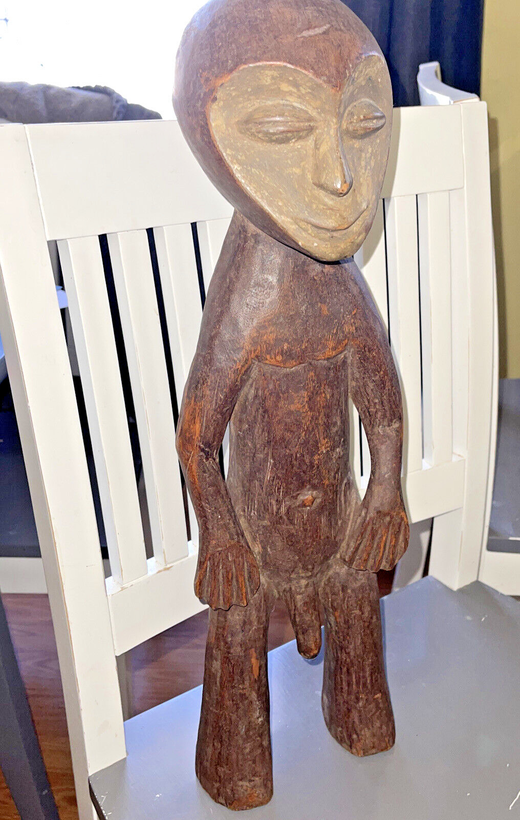 African Tribal Art,Beautiful Fertility Wood Statue from Lege Congo Old/ 20”