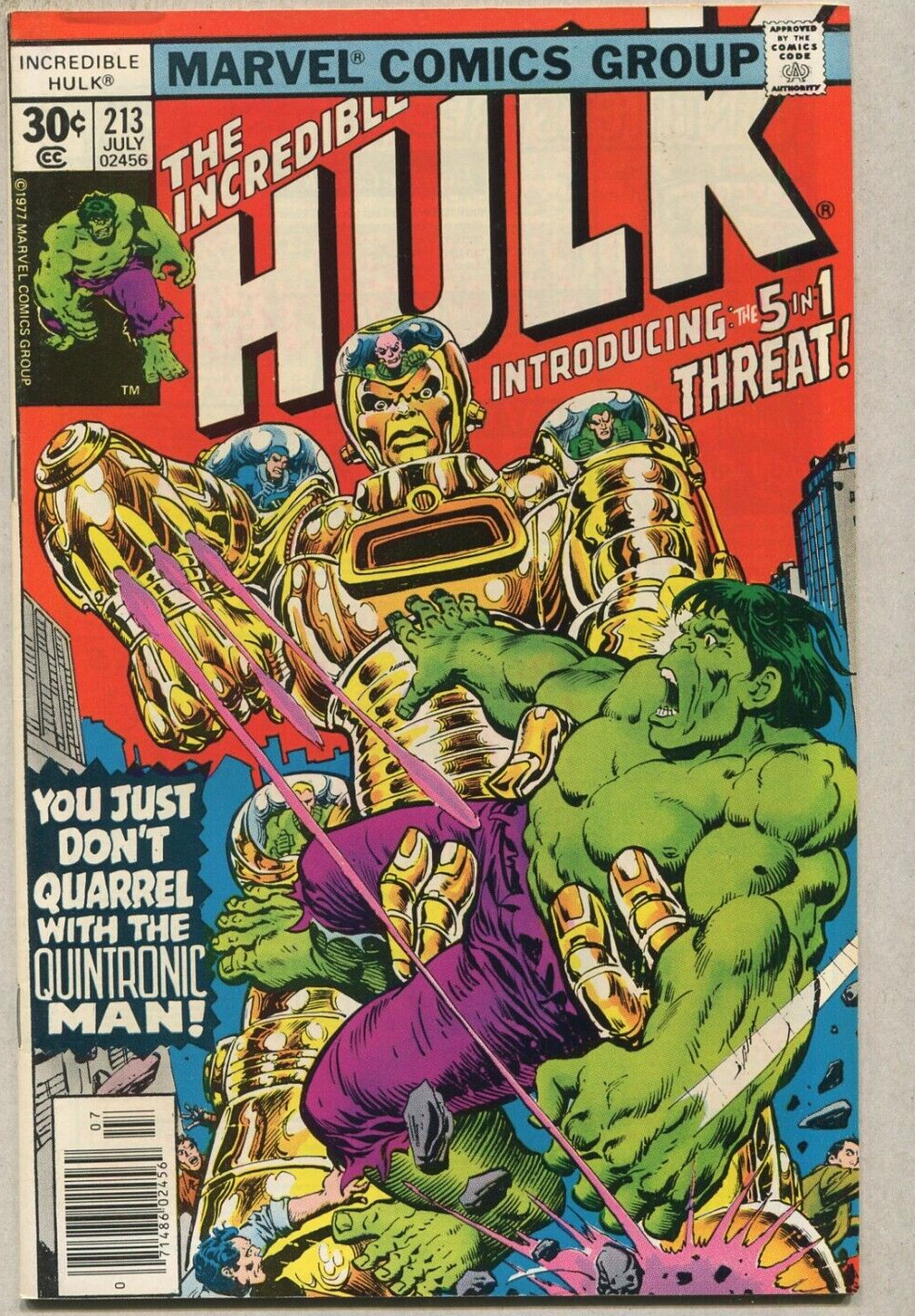 The Incredible Hulk #213 VF  1st Jack Of Heart Marvel  Comics SA