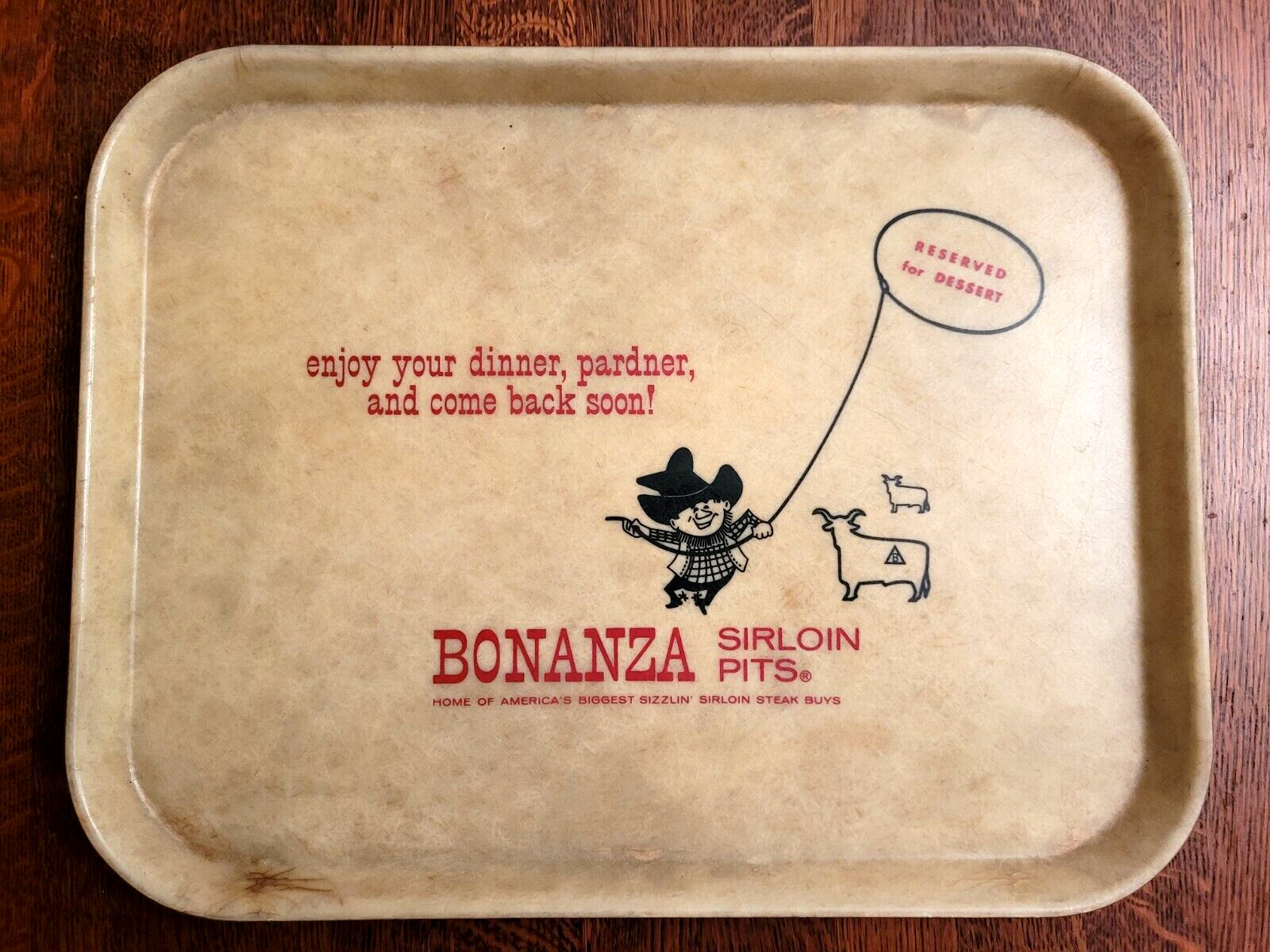 Vintage Bonanza Steak Sirloin Pit Tray
