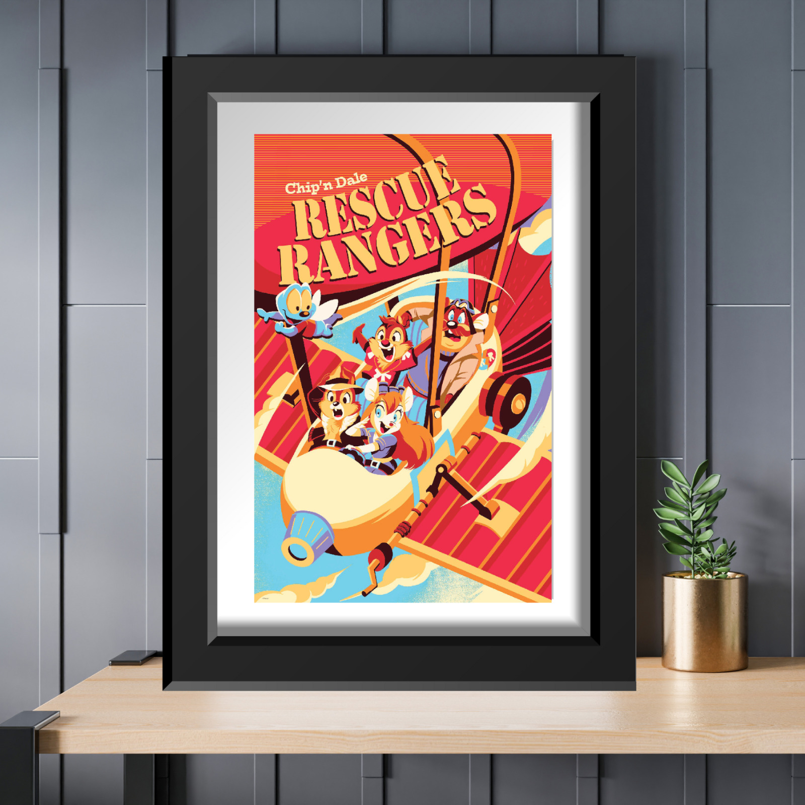 Disney Afternoon Rescue Rangers Chip Dale Monterey Jack Zipper Poster