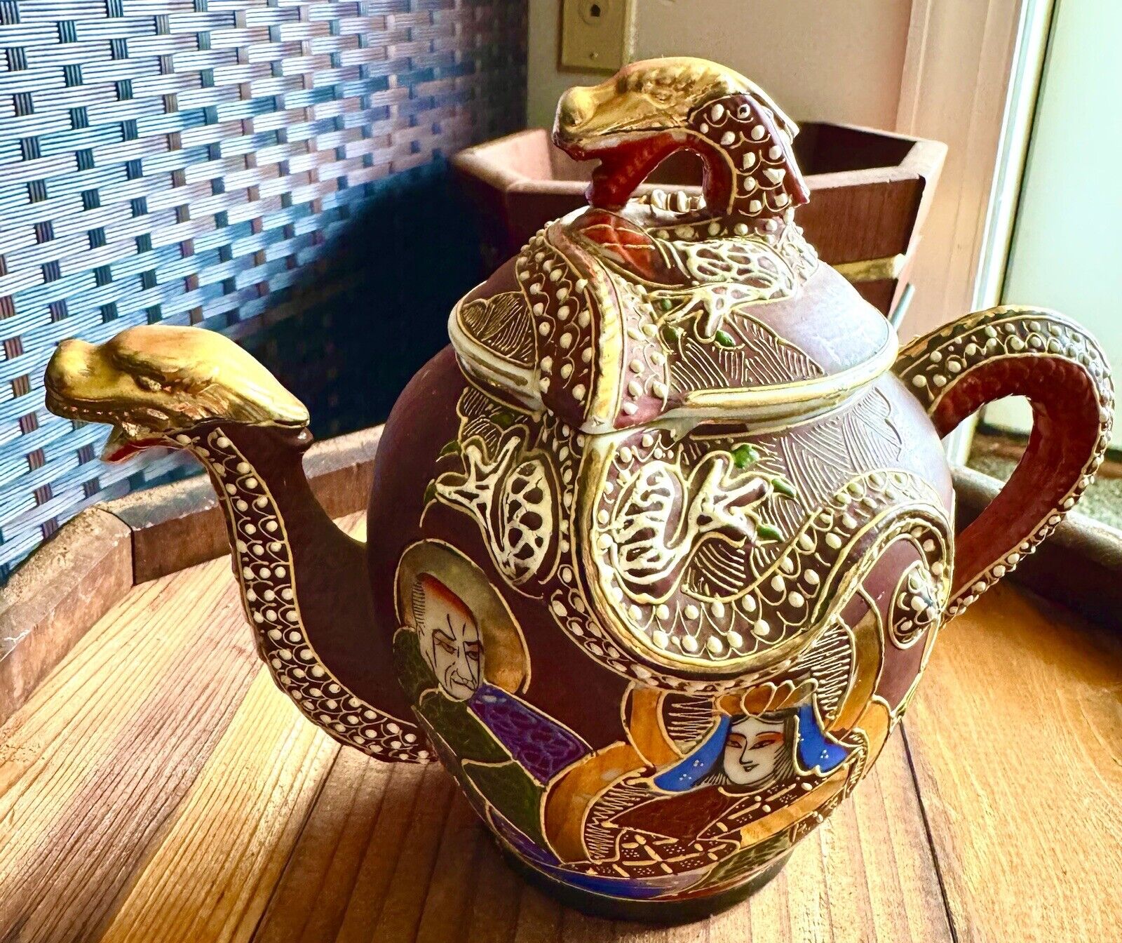 Vintage Hand Painted JB Betson China With Two Dragon Teapot. 