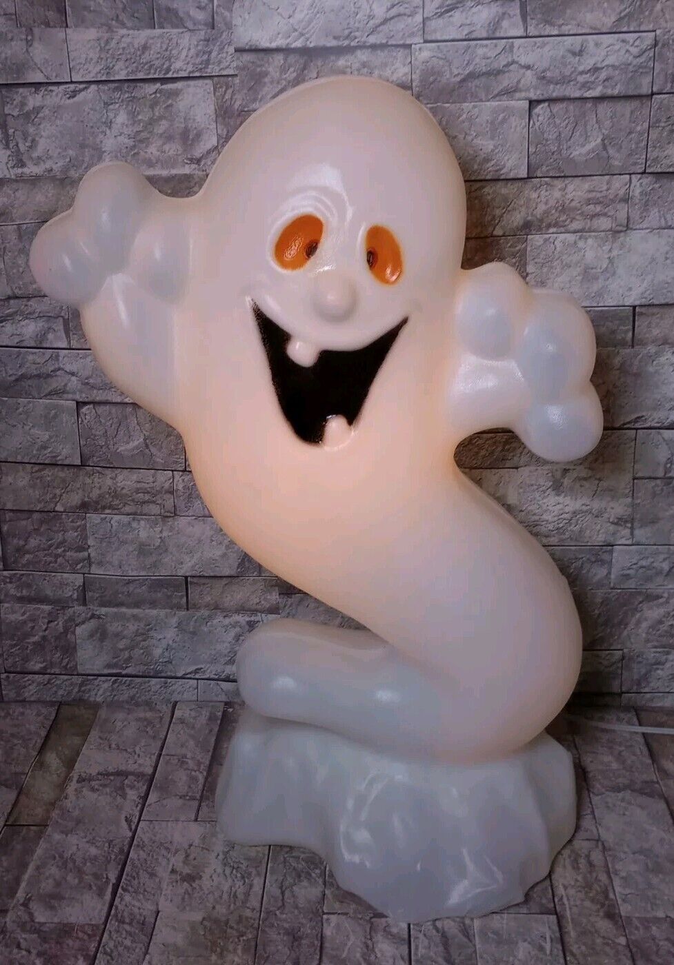 Vintage Halloween Lighted Boo Ghost Blow Mold 24\