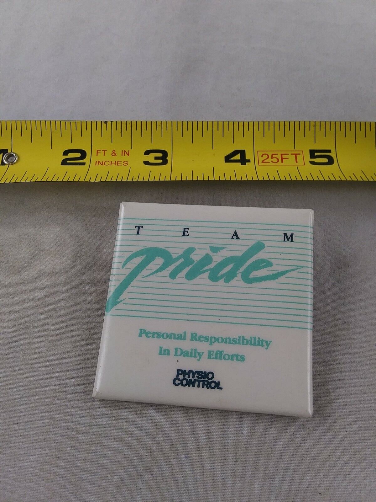 Vintage Physio Control Team Pride Button Pinback Pin *QQ57