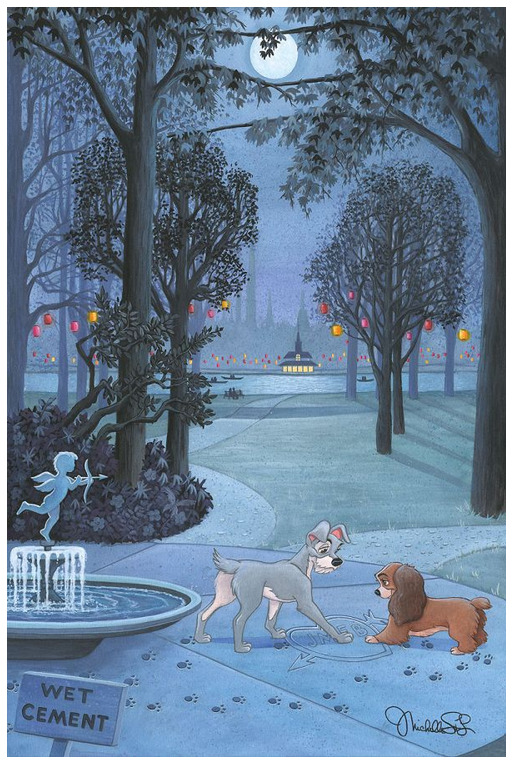 Disney Fine Art Limited Edition Canvas Our Paws Together-Lady and the Tramp