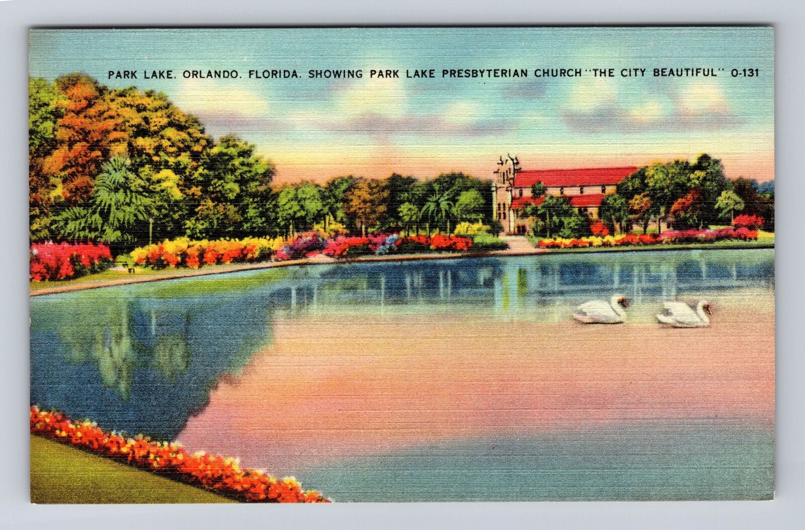 Orlando FL-Florida, Park Lake Presbyterian Church, Antique Vintage Postcard