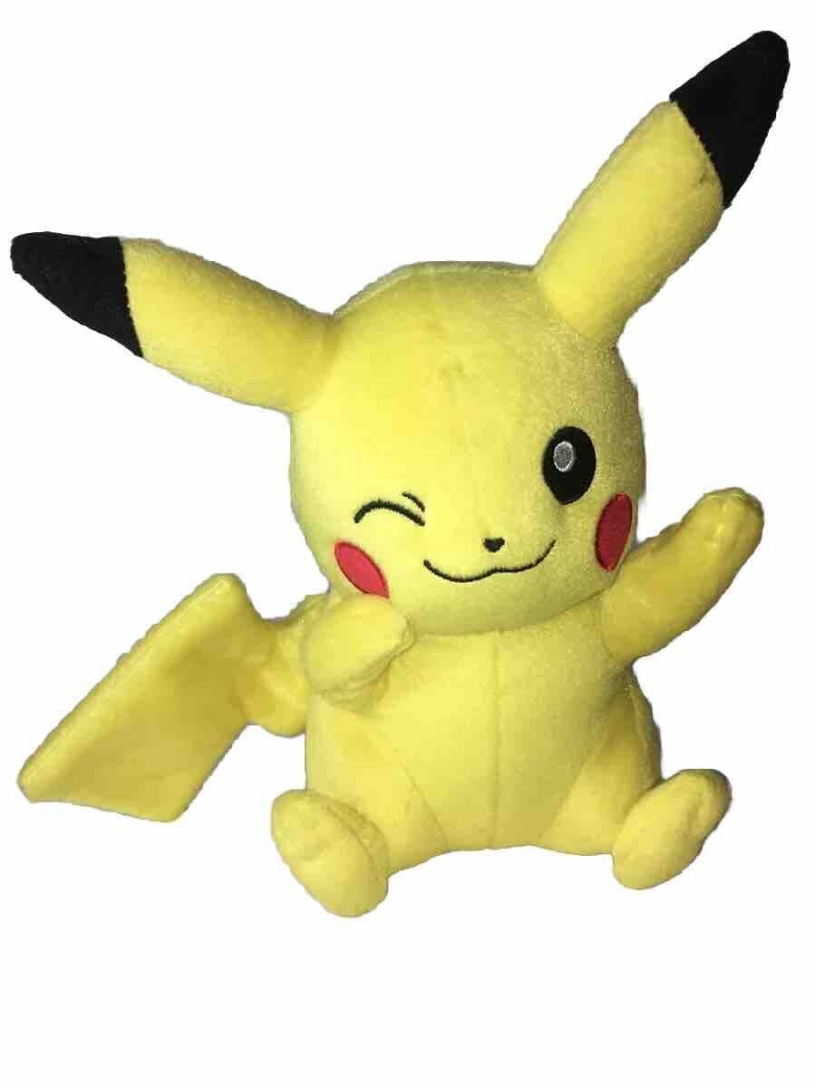 Pokemon WINKING Pikachu Japan Plush STUFFED Animal Tomy Nintendo TOY Collectible