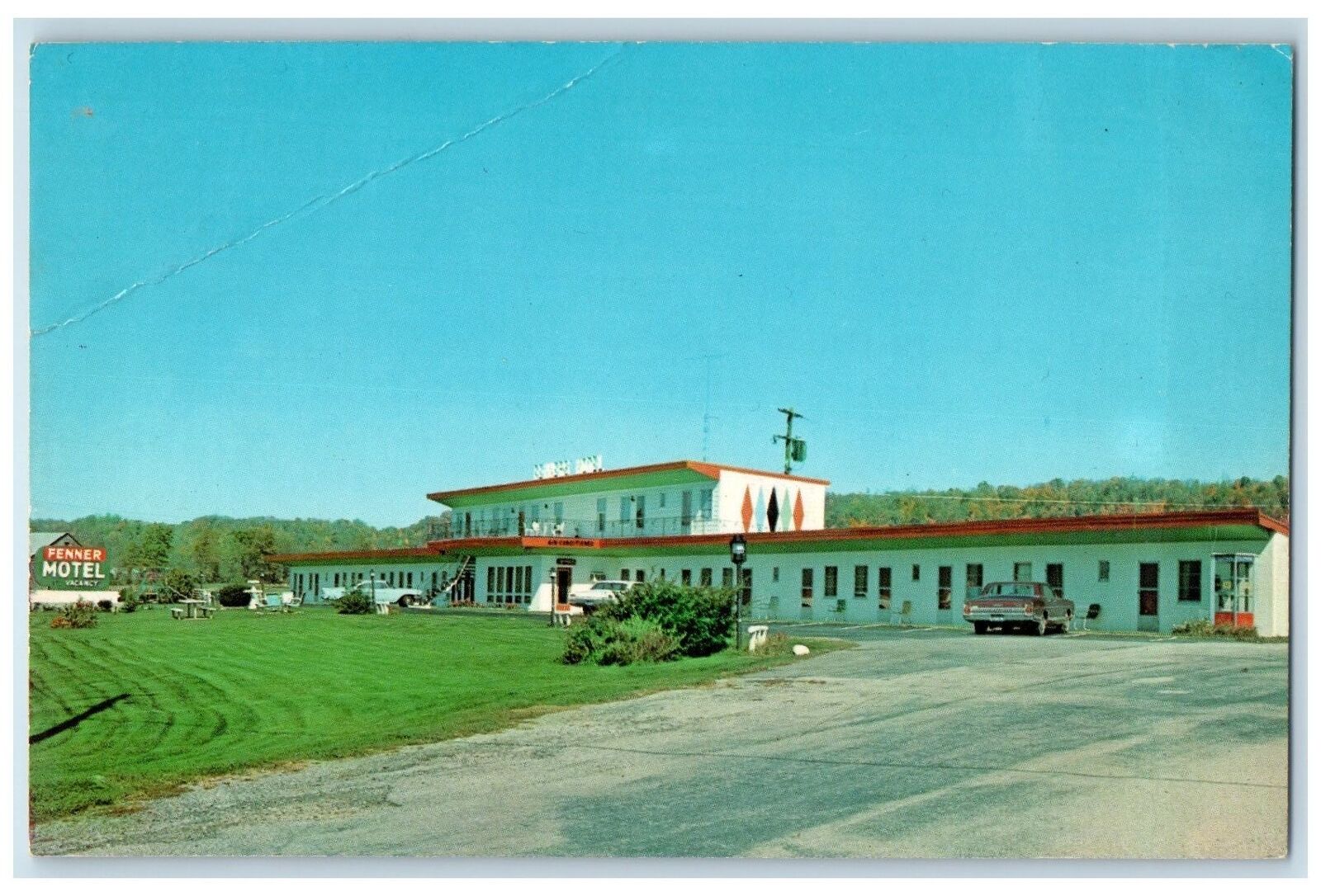 1969 Fenner's Motel Restaurant Lawn Classic Cars Maysville Kentucky KY  Postcard