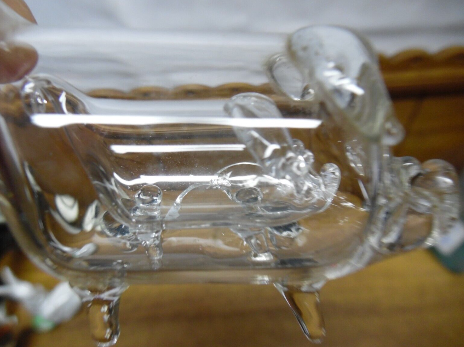 Small Clear Art Glass Pig Figurine w/ Another Pig Inside - 3\