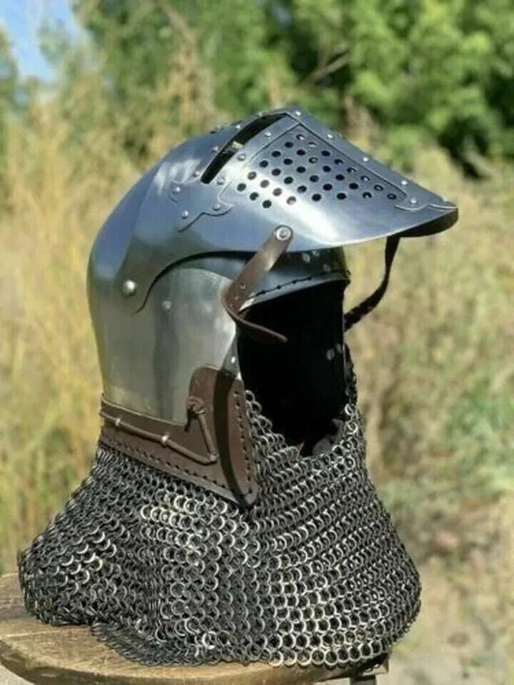 Bascinet Medieval HMB Combat SCA Battle Ready Helmet Costume Knight Cosplay Gift