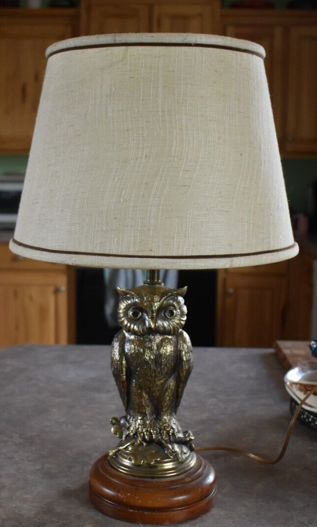 Loevsky & Loevsky White Metal Company Bronze Owl Lamp.